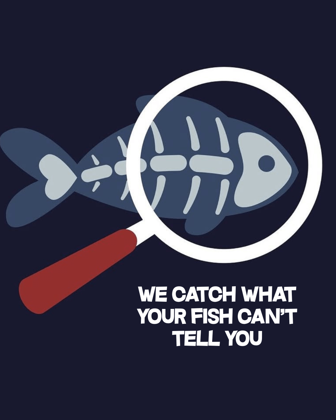 fish with dark blue background sketch